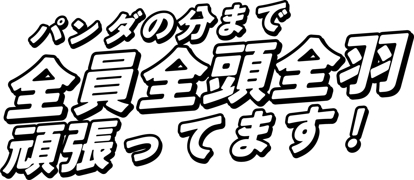 パンダの分まで全員全頭全羽頑張ってます！